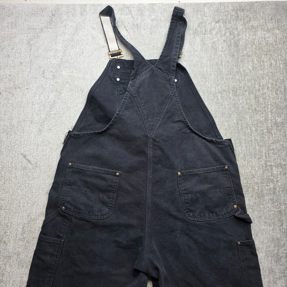 Carhartt Mens Black Duck Canvas Bib Overalls Workwear R01 BLK 40x30 Utility - Picture 9 of 14
